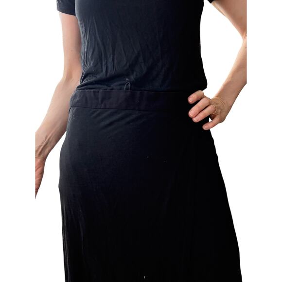 A.L.C. short sleeve black maxi dress small shirt dress - Picture 11 of 11